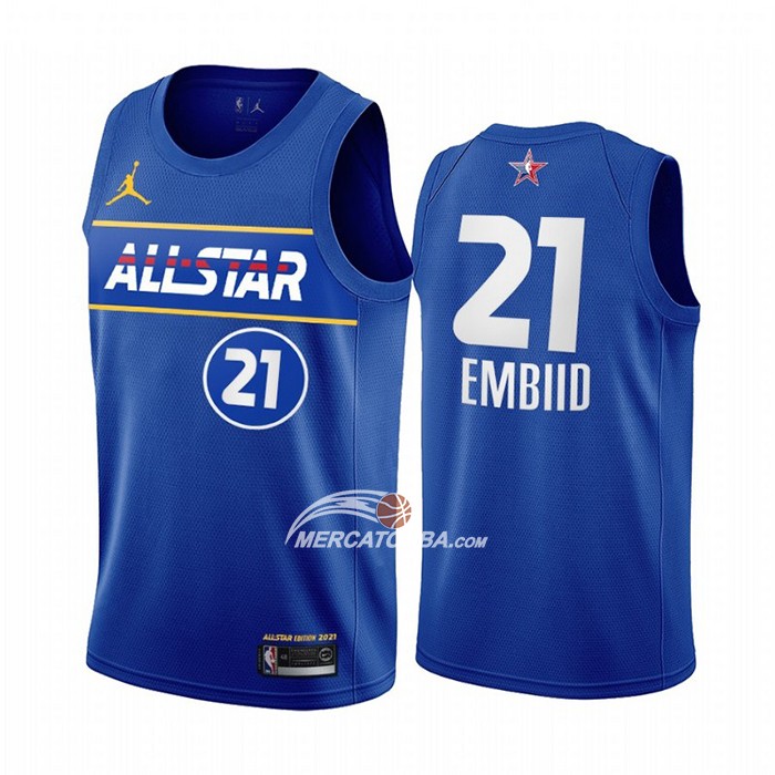 Maglia All Star 2021 Philadelphia 76ers Joel Embiid Blu